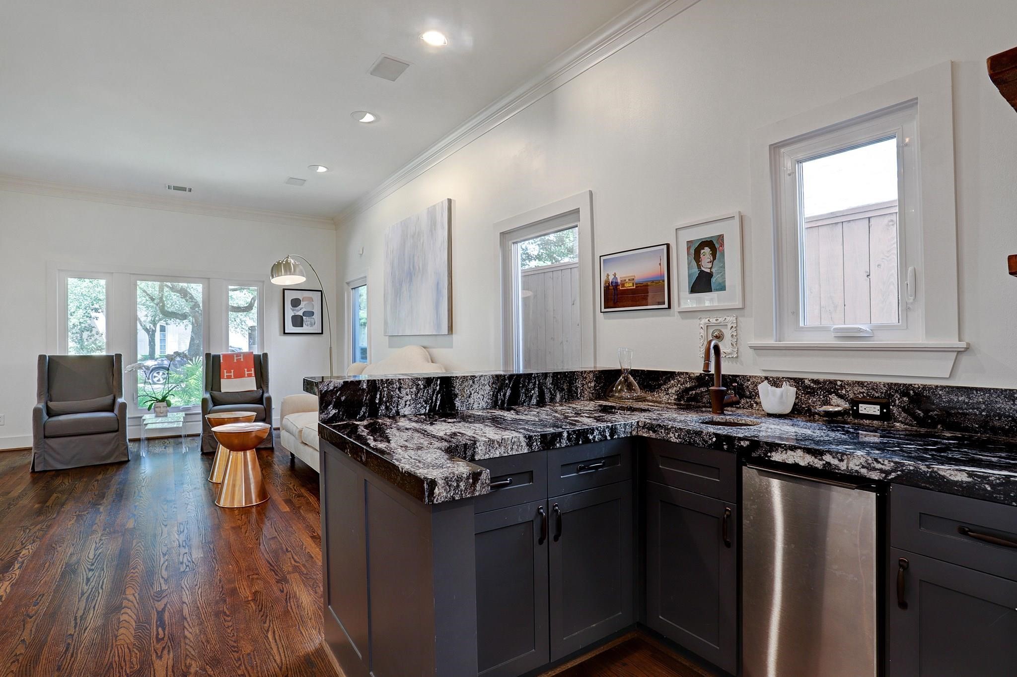 3779 Robinhood Street Houston, TX 77005 - Photo 8 of 17 Spacious wet bar with custom ice maker.