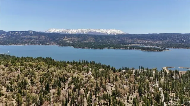 a view of lake with mountain