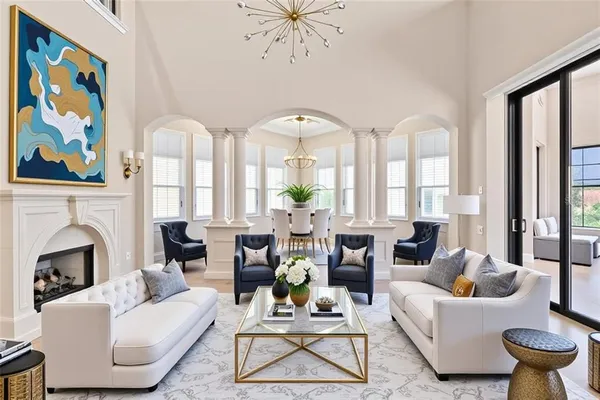 a bedroom with a bed and a lamp