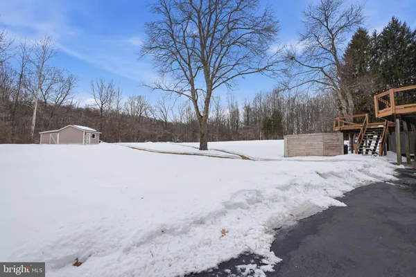 a street view covered with snow