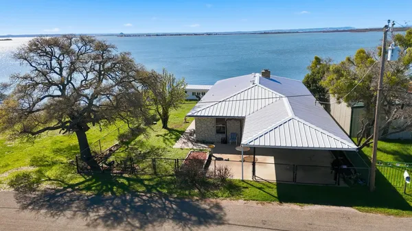 a aerial view of a house with a garden