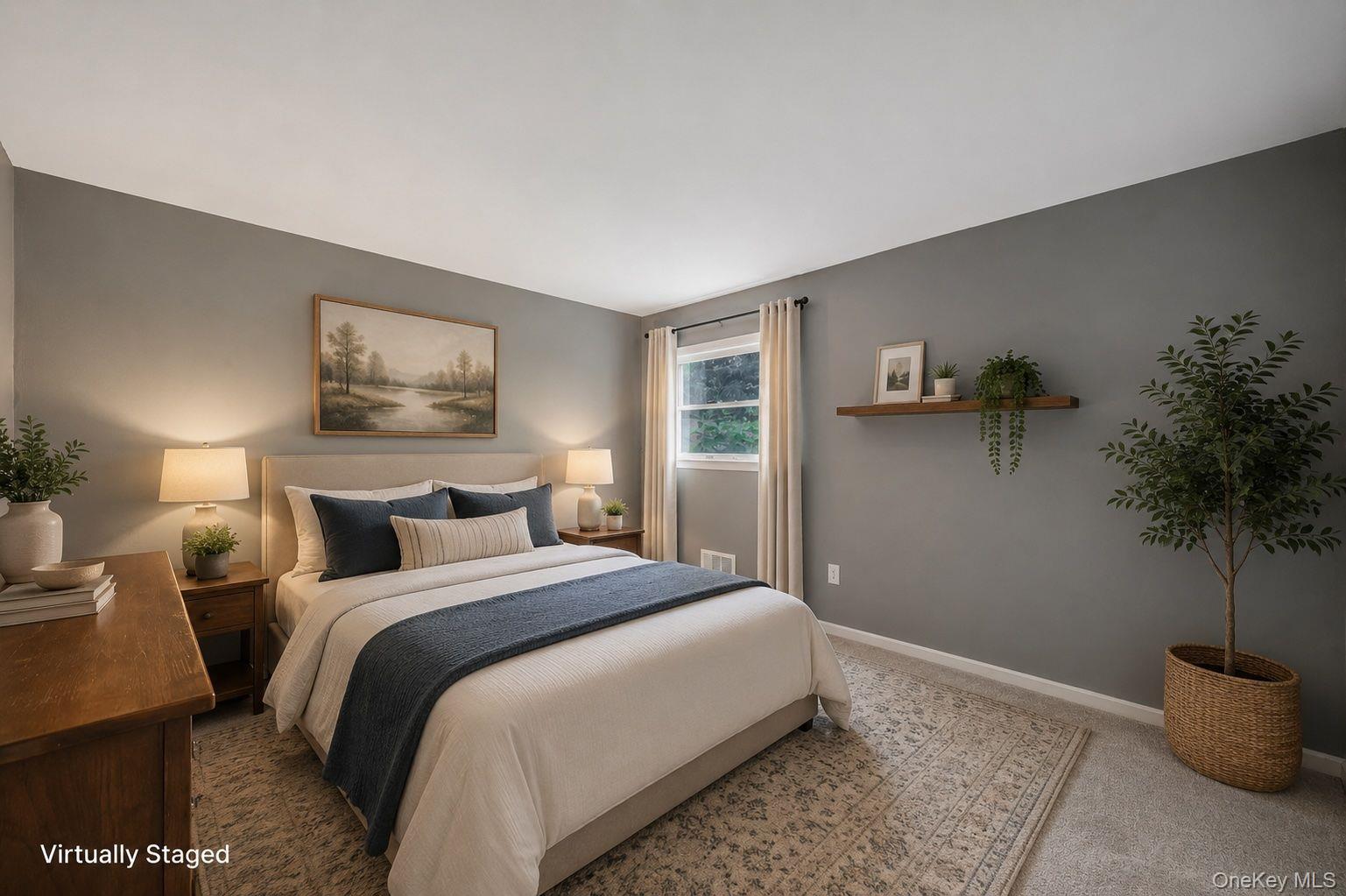 29 Franklin Street Islip, NY 11751 - Photo 26 of 39 a bedroom with a bed and a potted plant