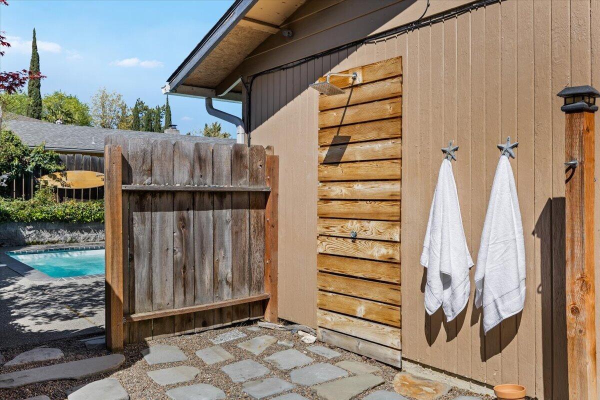 113 Houston Road Phoenix, OR 97535 - Photo 24 of 29 a view of a wooden door with a backyard