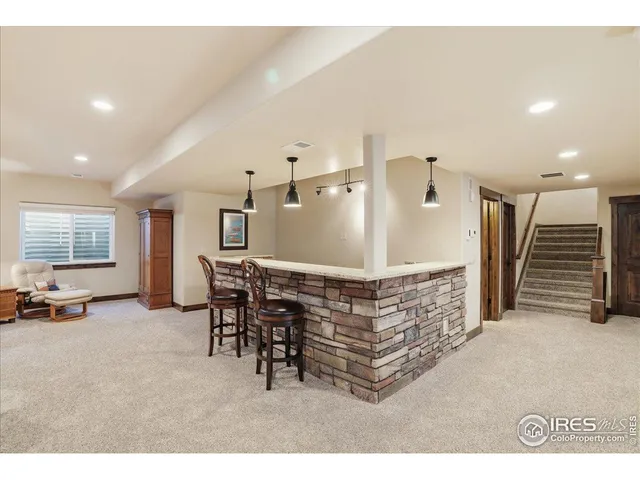 a large room with furniture