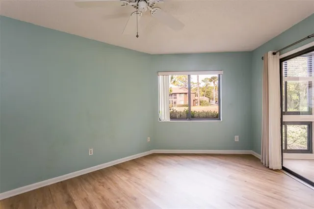 an empty room with a window