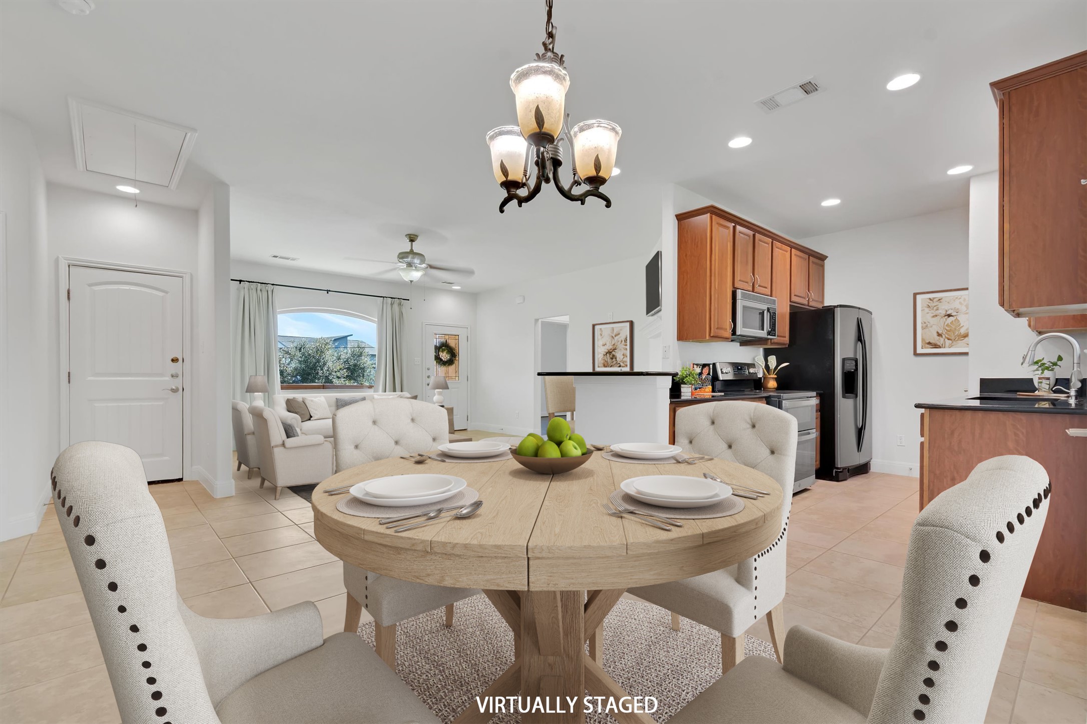 10808 Timber Circle Dripping Springs, TX 78620 - Photo 1 of 1 a view of a dining room with furniture a chandelier and wooden floor