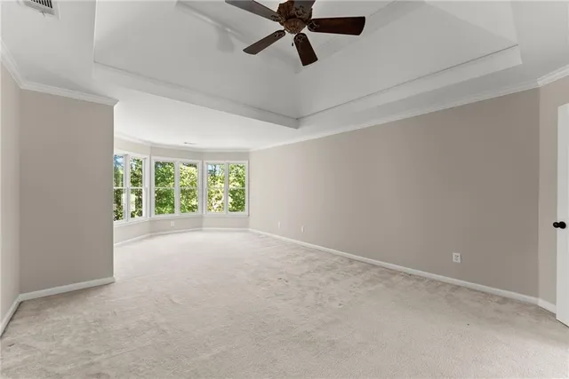 a view of balcony with wooden floor