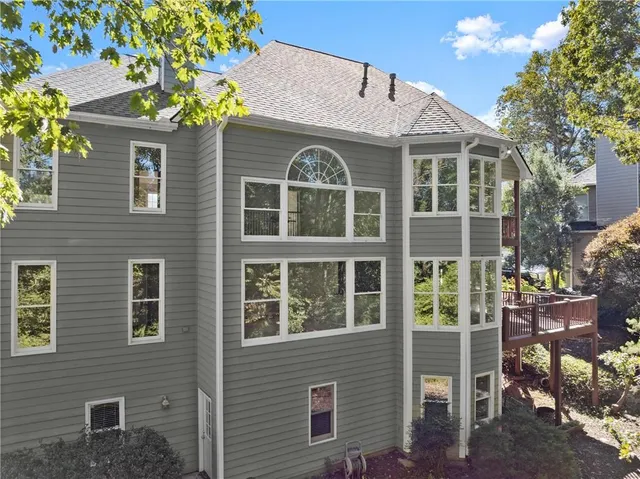 a view of a city with an outdoor space