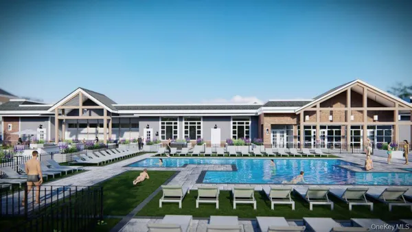 a view of a park with swings and slides