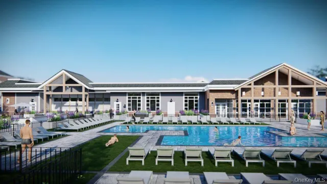 a view of a park with swings and slides