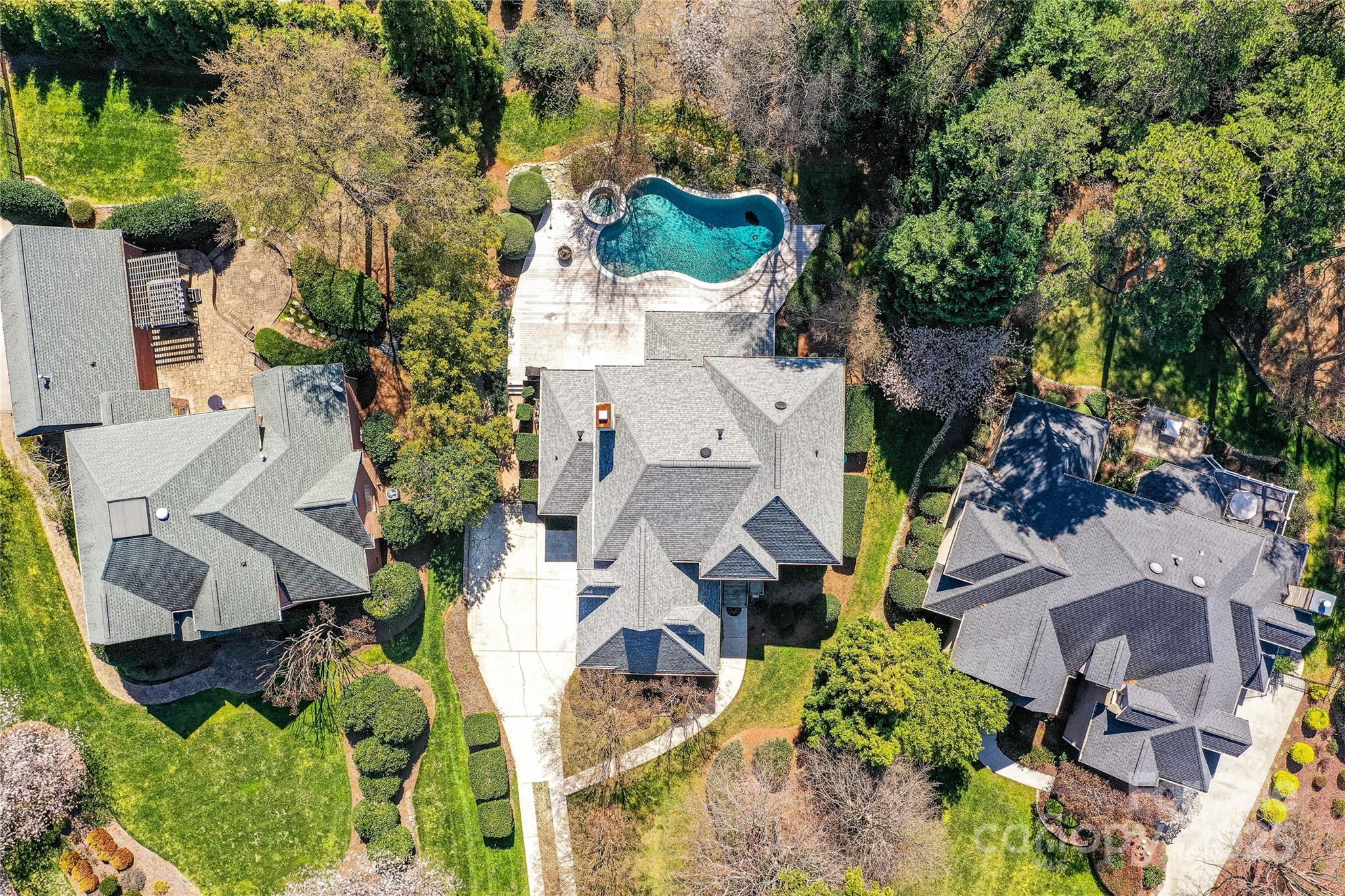 18512 Square Sail Road Cornelius, NC 28031 - Photo 34 of 40 an aerial view of residential house with outdoor space and trees all around