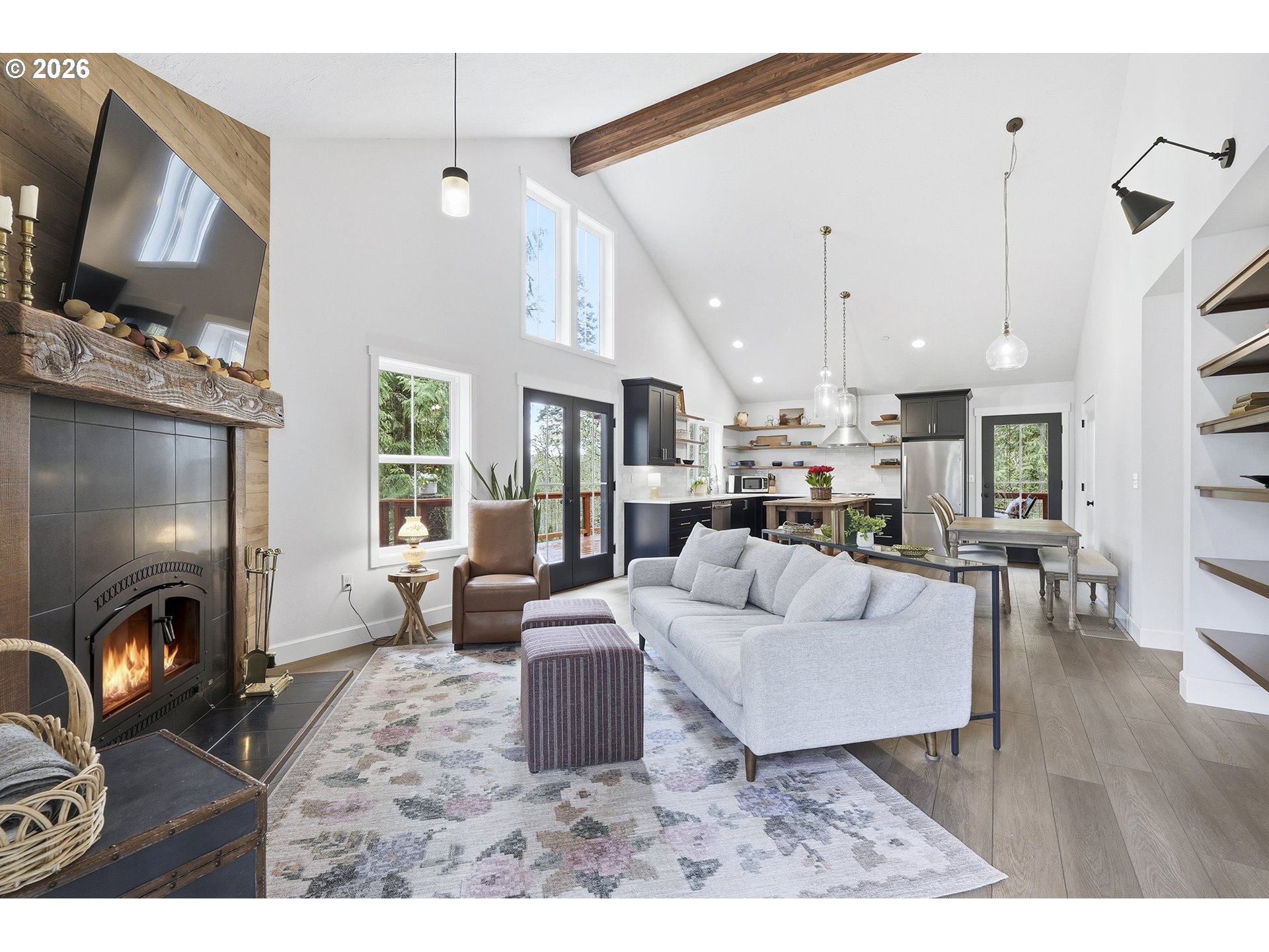 15680 South Wave Road Mulino, OR 97042 - Photo 5 of 43 a living room with furniture and a fireplace
