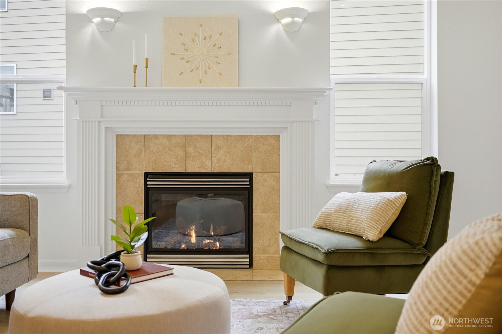 24115 22nd Place West Bothell, WA 98021 - Photo 6 of 40 a living room with furniture and a fireplace