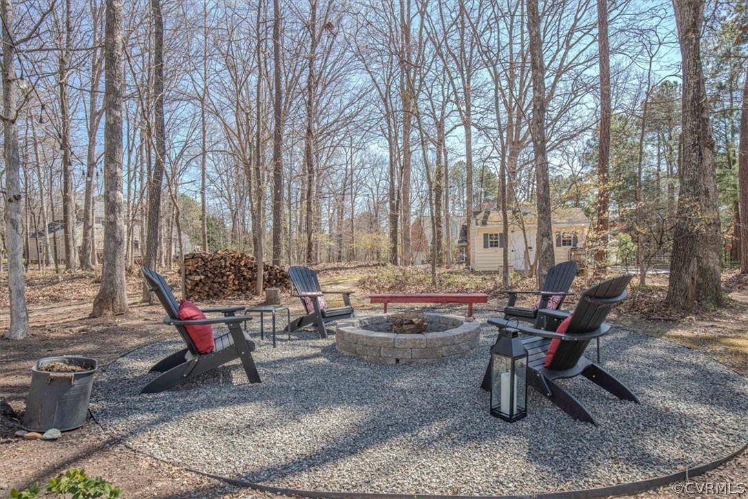 2011 Corner Rock Road Midlothian, VA 23113 - Photo 29 of 34 a view of a backyard with sitting area and furniture