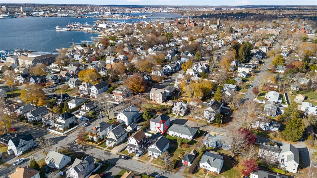 an aerial view of a city with lots of residential buildings