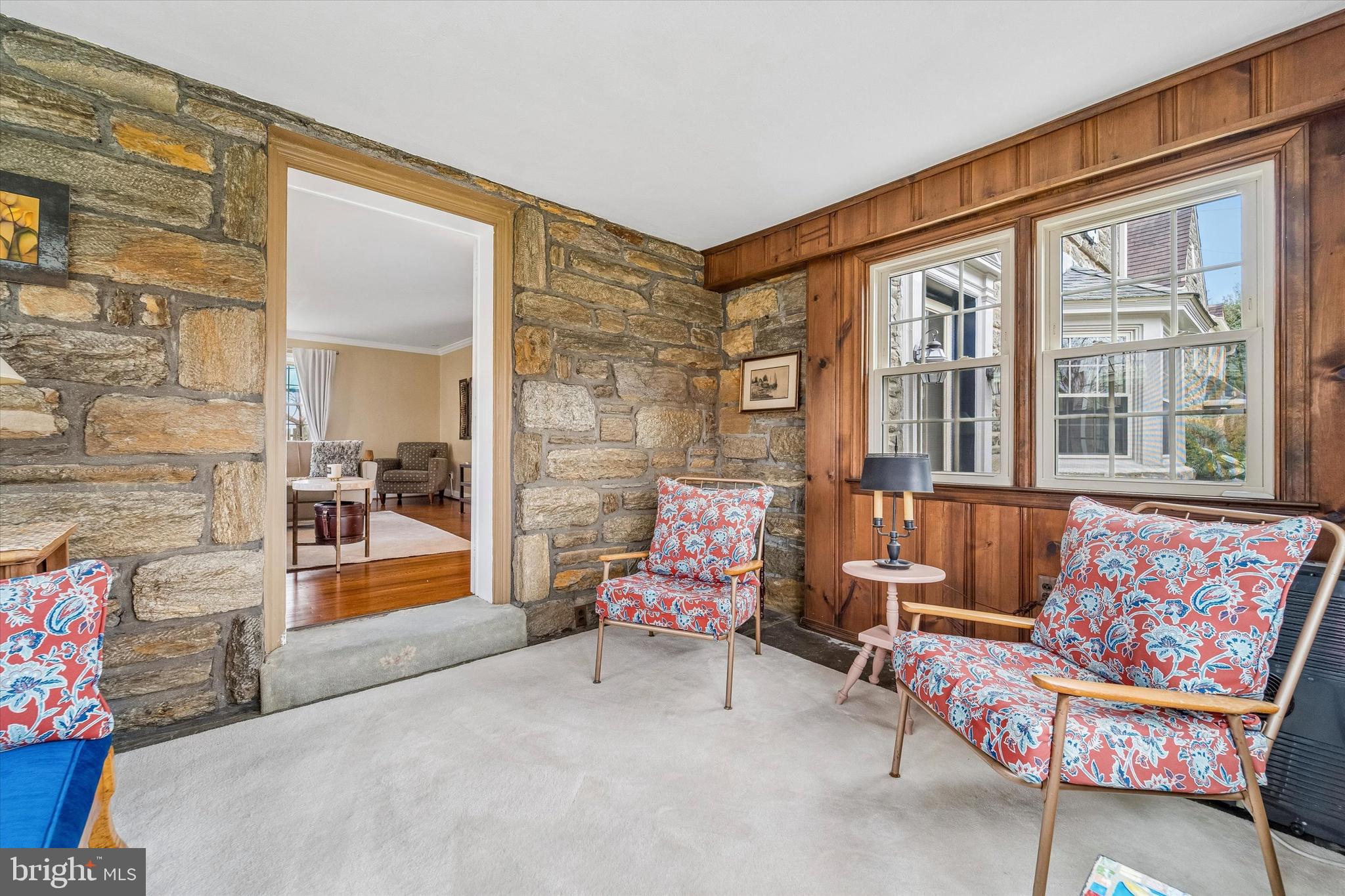 8331 High School Road Elkins Park, PA 19027 - Photo 6 of 42 Exposed stone wall and three sides of windows