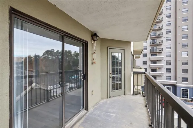 a view of a glass door