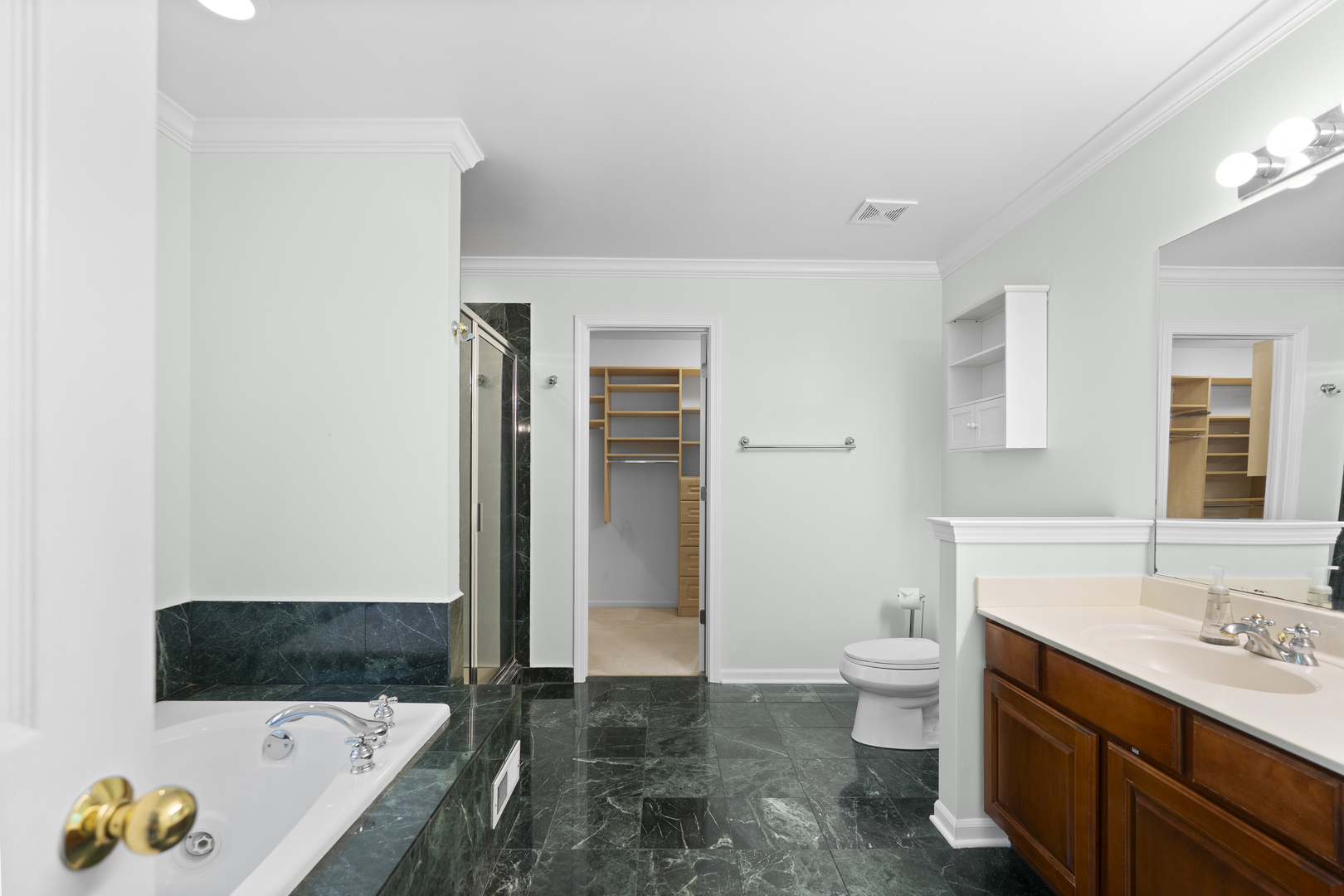 662 Waterbury Avenue Gurnee, IL 60031 - Photo 26 of 51 a bathroom with a granite countertop sink and a large mirror