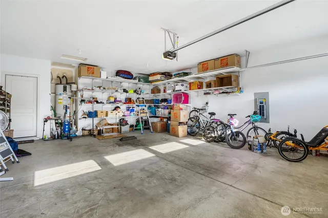 a view of a backyard with couches and a patio