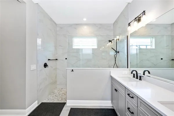 a view of a swimming pool with a couch