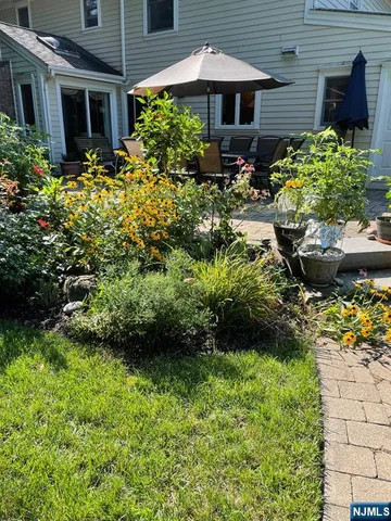 a view of a backyard