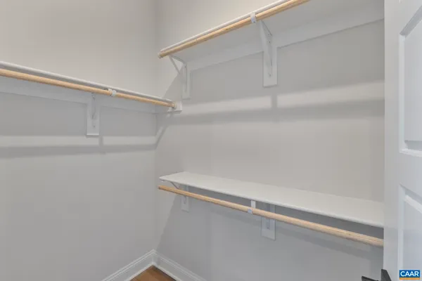 a view of small space with racks on the wall