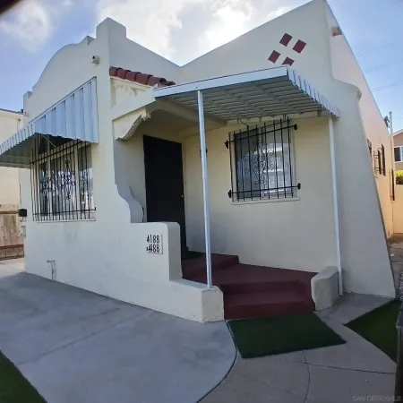 a front view of a house with entryway