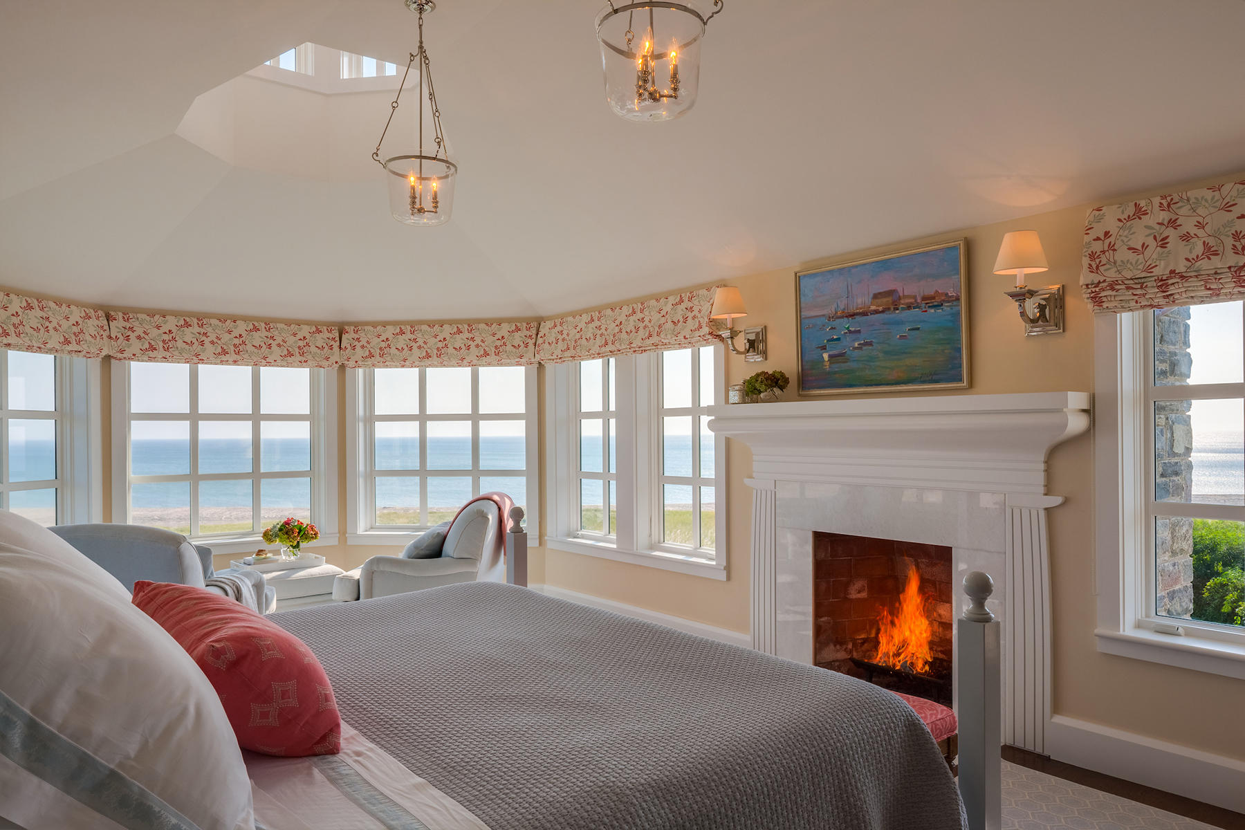 51 Nauset Road Orleans, MA 02653 - Photo 12 of 33 a bed room with a bed and a fireplace