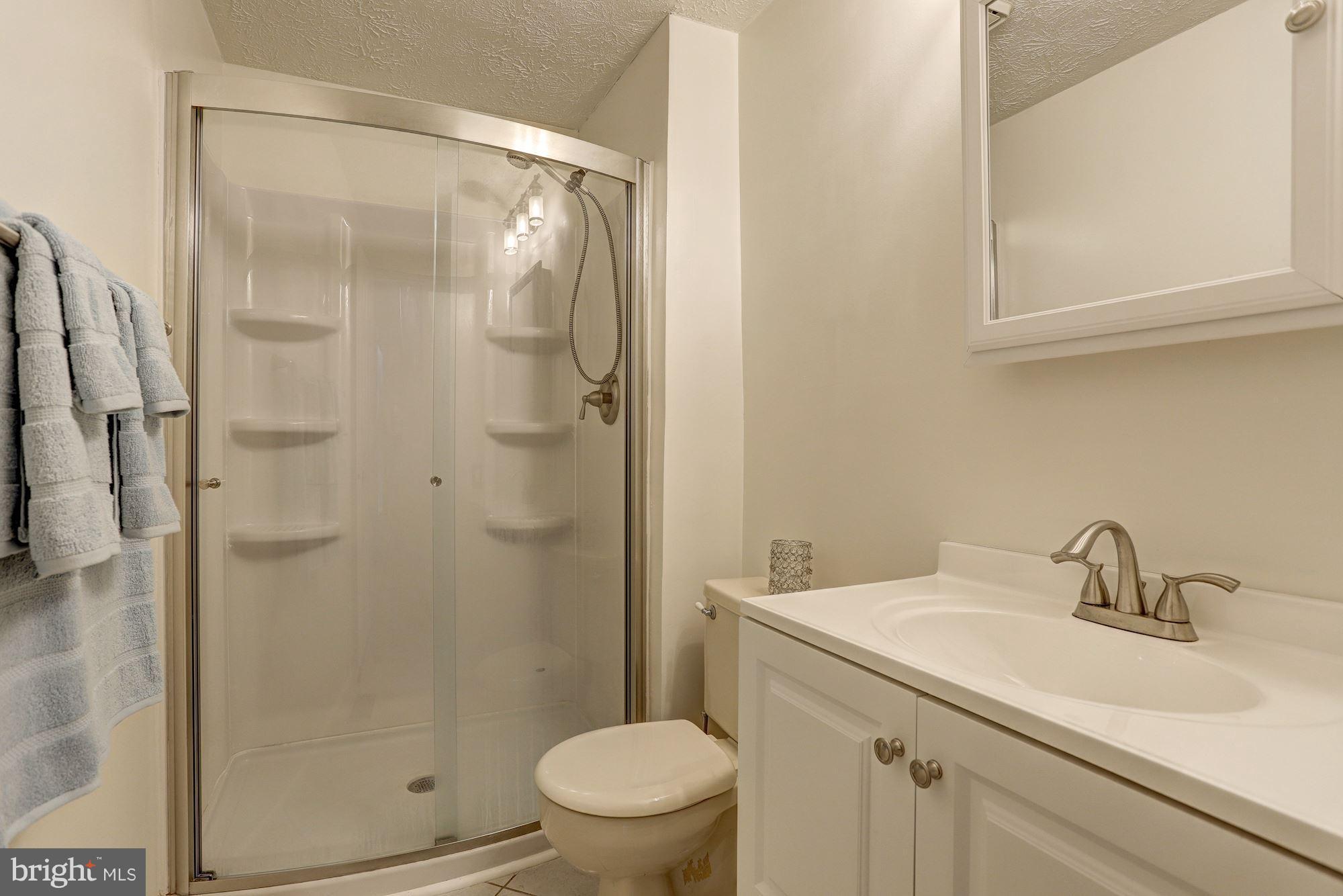 11 Class Court Baltimore, MD 21234 - Photo 14 of 25 a bathroom with a shower sink vanity mirror and toilet