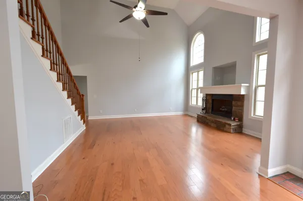 a view of room with racks on the wall