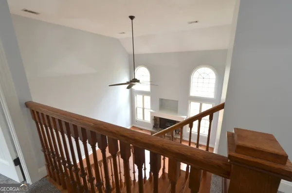 a view of room with racks on the wall
