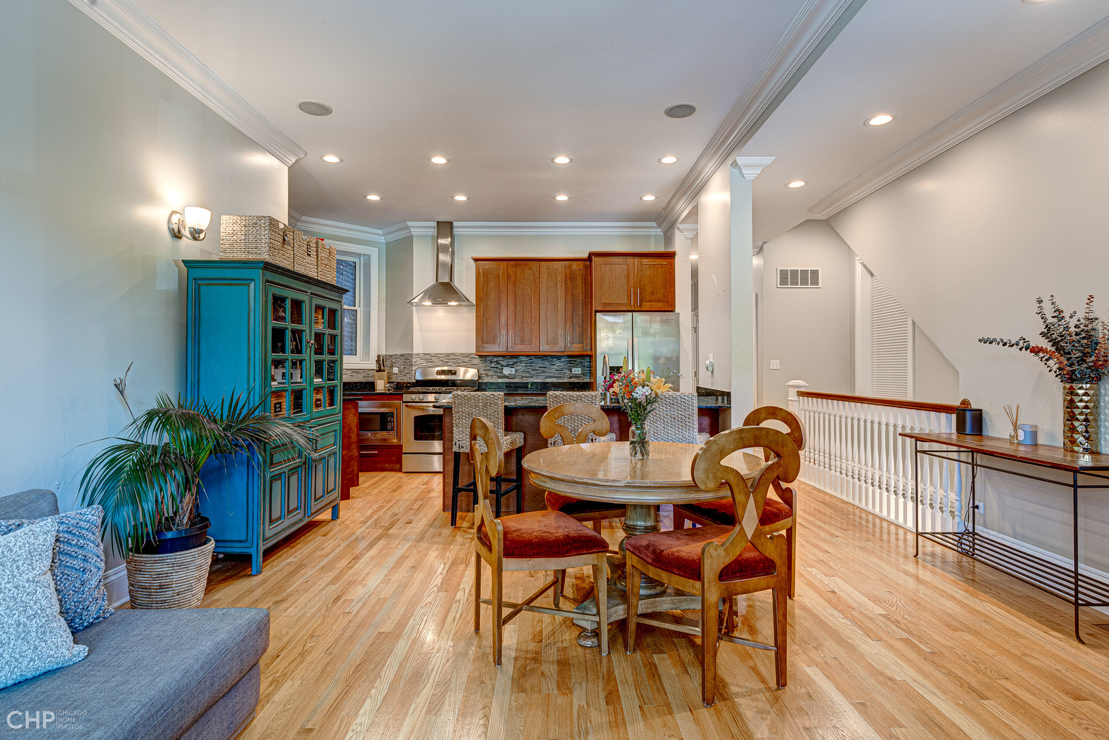 2116 West Potomac Avenue, Unit 1 Chicago, IL 60622 - Photo 4 of 24 a view of a a dining room with furniture window and wooden floor