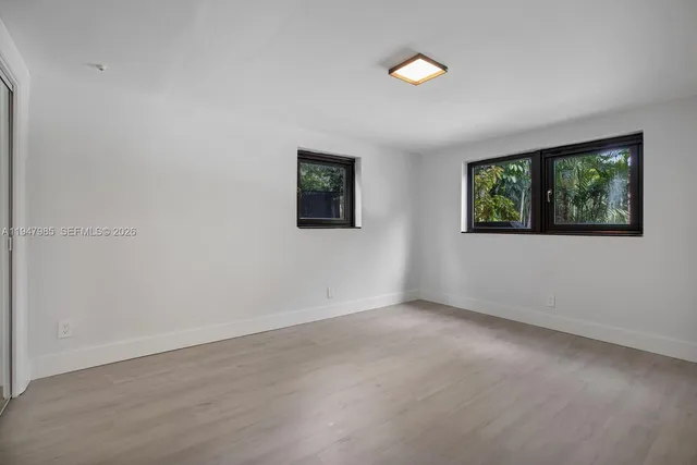 an empty room with a window