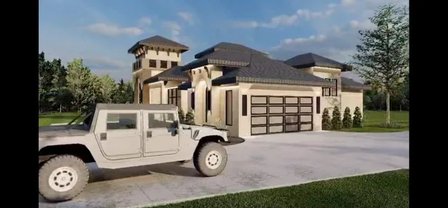 a front view of a house with parking