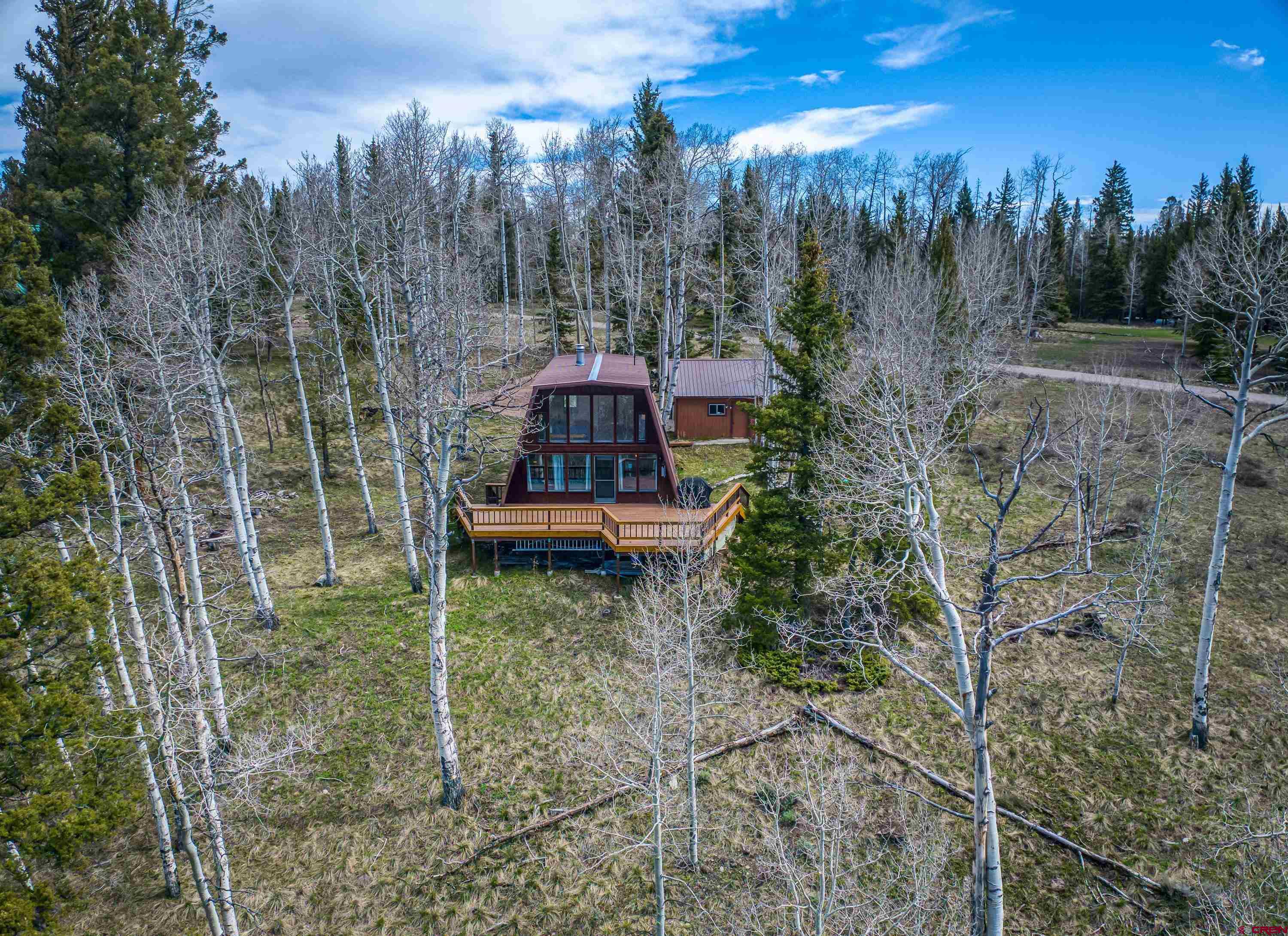 771 Spruce Road Cimarron, CO 81220 - Photo 24 of 34 a backyard of a house with lots of green space and outdoor seating