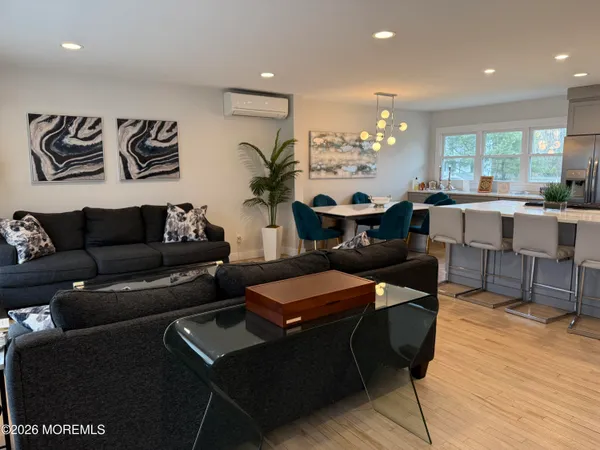 a living room with furniture