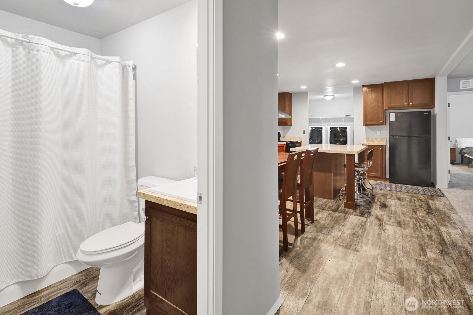 467 Cain Lake Road Sedro-Woolley, WA 98284 - Photo 22 of 28 a bathroom with a sink toilet and shower