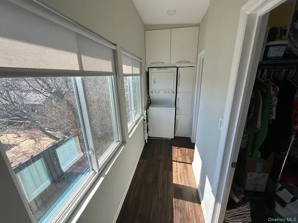 a view of a closet from window