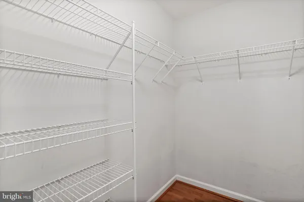 a view of a room with racks on the wall