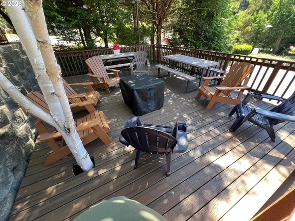 a view of outdoor space with seating area