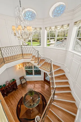 a view of a living room and dining room