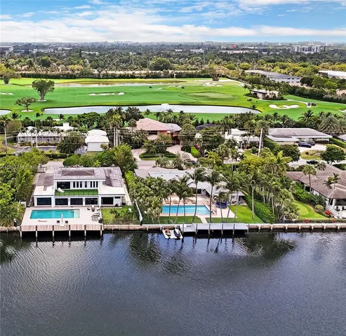 a view of a lake with houses