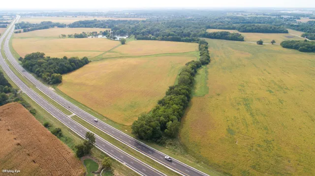 a view of a lake with a outdoor space