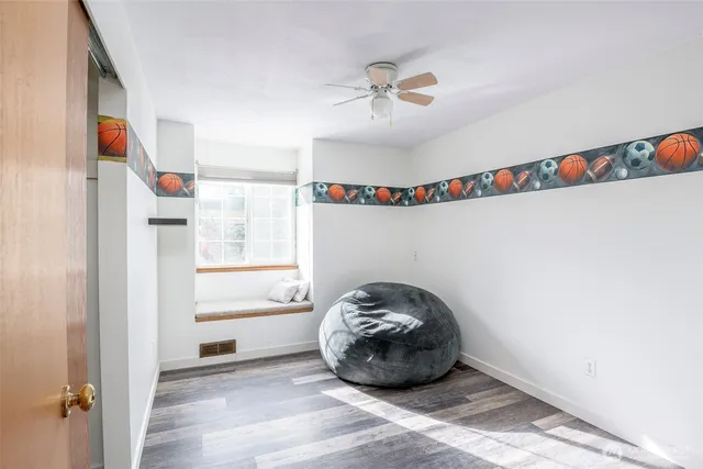 a view of a yoga room