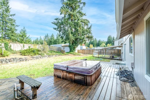 a view of a yard with an outdoor space