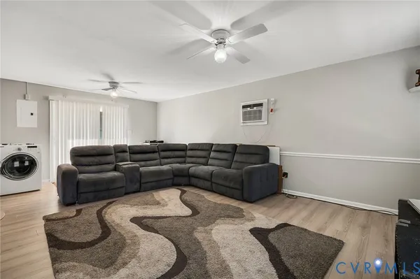 a living room with furniture and a couch