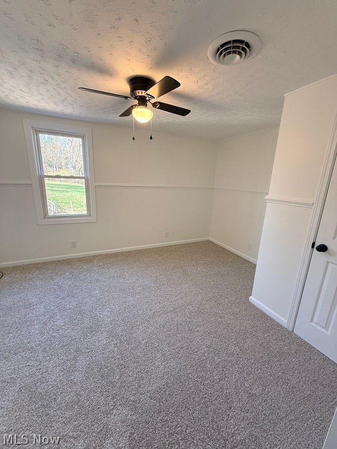144 Aberdeen Road Steubenville, OH 43953 - Photo 19 of 34 Carpeted spare room with a textured ceiling and a ceiling fan
