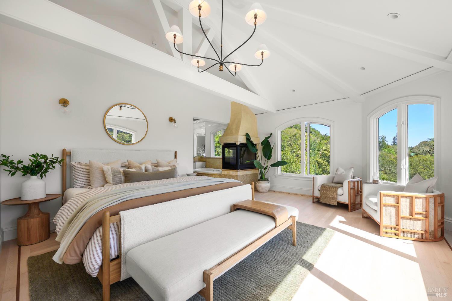 33 Acorn Way Kentfield, CA 94904 - Photo 36 of 58 a bedroom with a bed a large window and couch