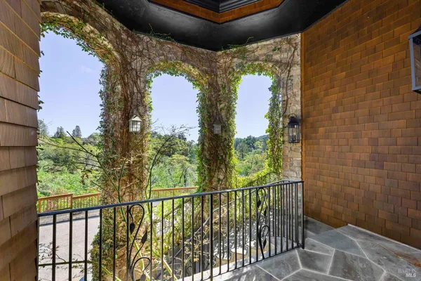 a view of a balcony