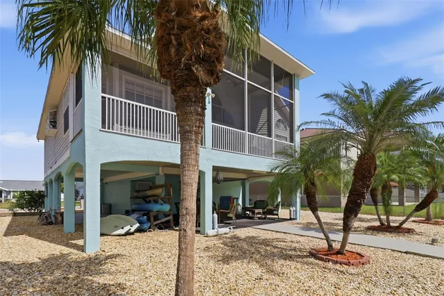 a view of a house with a patio
